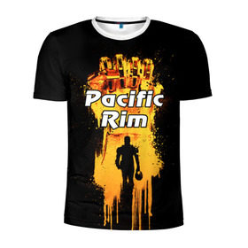 Мужская футболка 3D спортивная с принтом Тихоокеанский рубеж в Тюмени, 100% полиэстер с улучшенными характеристиками | приталенный силуэт, круглая горловина, широкие плечи, сужается к линии бедра | action | adventure | pacific rim | боевик | егерь | кайдзю | монстр
