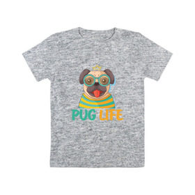 Детская футболка хлопок с принтом Mops king в Тюмени, 100% хлопок | круглый вырез горловины, полуприлегающий силуэт, длина до линии бедер | Тематика изображения на принте: dog | king | mops | pug | король | корона | мопс | пес | песик | собака | собачка