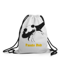 Рюкзак-мешок 3D с принтом Panda dub в Тюмени, 100% полиэстер | плотность ткани — 200 г/м2, размер — 35 х 45 см; лямки — толстые шнурки, застежка на шнуровке, без карманов и подкладки | Тематика изображения на принте: dab | dance | dub | movement | panda | движение | панда | танец
