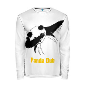 Мужской лонгслив 3D с принтом Panda dub в Тюмени, 100% полиэстер | длинные рукава, круглый вырез горловины, полуприлегающий силуэт | dab | dance | dub | movement | panda | движение | панда | танец