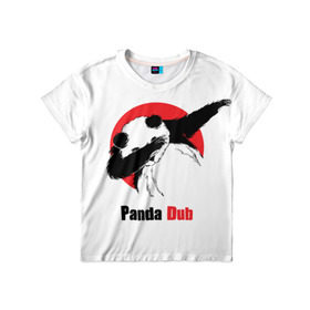 Детская футболка 3D с принтом Panda dub в Тюмени, 100% гипоаллергенный полиэфир | прямой крой, круглый вырез горловины, длина до линии бедер, чуть спущенное плечо, ткань немного тянется | dab | dance | dub | movement | panda | движение | панда | танец