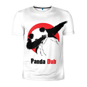 Мужская футболка 3D спортивная с принтом Panda dub в Тюмени, 100% полиэстер с улучшенными характеристиками | приталенный силуэт, круглая горловина, широкие плечи, сужается к линии бедра | dab | dance | dub | movement | panda | движение | панда | танец