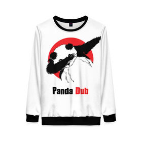 Женский свитшот 3D с принтом Panda dub в Тюмени, 100% полиэстер с мягким внутренним слоем | круглый вырез горловины, мягкая резинка на манжетах и поясе, свободная посадка по фигуре | Тематика изображения на принте: dab | dance | dub | movement | panda | движение | панда | танец