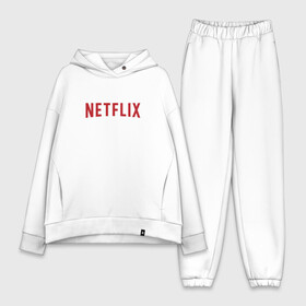 Женский костюм хлопок Oversize с принтом Netflix в Тюмени,  |  | logo | netflix | netflix logo | нетфликс | нэтфликс | сериалы | телевидение | фанат сериалов