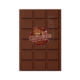 Обложка для паспорта матовая кожа с принтом Chocolate в Тюмени, натуральная матовая кожа | размер 19,3 х 13,7 см; прозрачные пластиковые крепления | chocolate | fresh | еда | плитка | сладости | шоколад