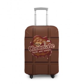 Чехол для чемодана 3D с принтом Chocolate в Тюмени, 86% полиэфир, 14% спандекс | двустороннее нанесение принта, прорези для ручек и колес | chocolate | fresh | еда | плитка | сладости | шоколад