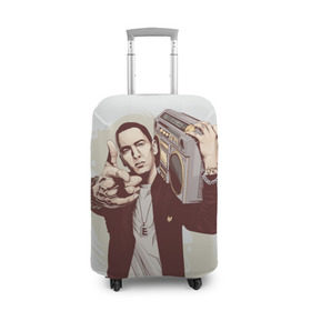 Чехол для чемодана 3D с принтом Eminem Art в Тюмени, 86% полиэфир, 14% спандекс | двустороннее нанесение принта, прорези для ручек и колес | art | eminem | hip hop | rap | rap god | арт | брюс | бумбокс | маршалл | мэтерс | рэп | хим хоп | эминем