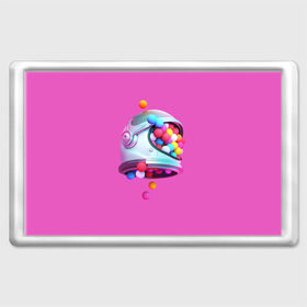 Магнит 45*70 с принтом Colorful balls в Тюмени, Пластик | Размер: 78*52 мм; Размер печати: 70*45 | balls | colorful | helmet | pink | колорит | космонавт | космос | розовый | скафандр | цвет | шарики | шары | шлем