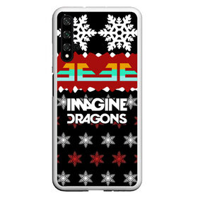 Чехол для Honor 20 с принтом Праздничный Imagine Dragons в Тюмени, Силикон | Область печати: задняя сторона чехла, без боковых панелей | альтернативный | американская | группа | драгонс | имеджин | инди | индирок | новогодний | поп | рождество | рок | свитер | электроник