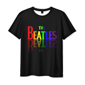 Мужская футболка 3D с принтом The beatles в Тюмени, 100% полиэфир | прямой крой, круглый вырез горловины, длина до линии бедер | Тематика изображения на принте: british | rock | the beatles