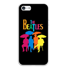 Чехол для iPhone 5/5S матовый с принтом The beatles в Тюмени, Силикон | Область печати: задняя сторона чехла, без боковых панелей | Тематика изображения на принте: british | rock | the beatles