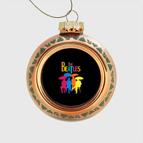 Стеклянный ёлочный шар с принтом The beatles в Тюмени, Стекло | Диаметр: 80 мм | Тематика изображения на принте: british | rock | the beatles