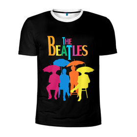 Мужская футболка 3D спортивная с принтом The beatles в Тюмени, 100% полиэстер с улучшенными характеристиками | приталенный силуэт, круглая горловина, широкие плечи, сужается к линии бедра | british | rock | the beatles