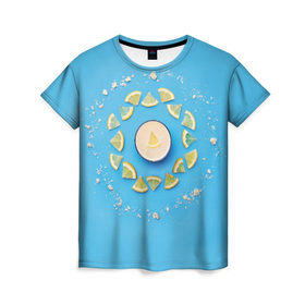 Женская футболка 3D с принтом Лимончик в Тюмени, 100% полиэфир ( синтетическое хлопкоподобное полотно) | прямой крой, круглый вырез горловины, длина до линии бедер | energy diet | nl | нл