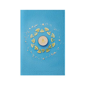 Обложка для паспорта матовая кожа с принтом Лимончик в Тюмени, натуральная матовая кожа | размер 19,3 х 13,7 см; прозрачные пластиковые крепления | energy diet | nl | нл