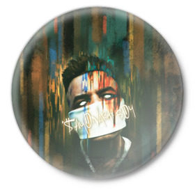 Значок с принтом Sayonara boy 2 в Тюмени,  металл | круглая форма, металлическая застежка в виде булавки | allj | eldzhey | sayonaraboy | алексей узенюк | рэпер | хип хоп | элджей