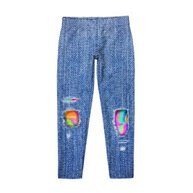 Детские леггинсы 3D с принтом Рваные джинсы в Тюмени, полиэстер 85%, спандекс 15% | эластичный пояс, зауженный крой | Тематика изображения на принте: allj | eldzhey | sayonaraboy | алексей узенюк | рэпер | хип хоп | элджей