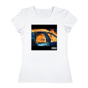 Женская футболка хлопок с принтом Trial by fire в Тюмени, 100% хлопок | прямой крой, круглый вырез горловины, длина до линии бедер, слегка спущенное плечо | Тематика изображения на принте: 