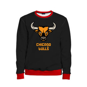 Детский свитшот 3D с принтом Chicago bulls в Тюмени, 100% полиэстер | свободная посадка, прямой крой, мягкая тканевая резинка на рукавах и понизу свитшота | chicago bulls | баскетбол