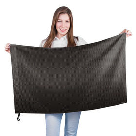 Флаг 3D с принтом Carbon-2 в Тюмени, 100% полиэстер | плотность ткани — 95 г/м2, размер — 67 х 109 см. Принт наносится с одной стороны | карбон | текстура