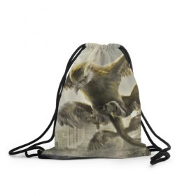 Рюкзак-мешок 3D с принтом Птица-гром в Тюмени, 100% полиэстер | плотность ткани — 200 г/м2, размер — 35 х 45 см; лямки — толстые шнурки, застежка на шнуровке, без карманов и подкладки | 