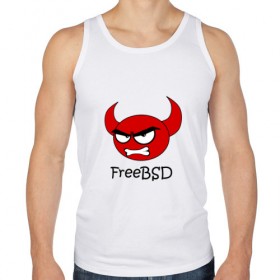 Мужская майка хлопок с принтом FreeBSD демон в Тюмени, 100% хлопок |  | bsd | demon | freebsd | os | unix | демон | злой | ос | чёртик