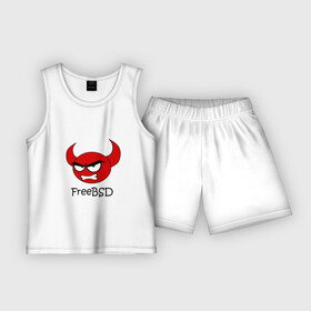 Детская пижама с шортами хлопок с принтом FreeBSD демон в Тюмени,  |  | bsd | demon | freebsd | os | unix | демон | злой | ос | чёртик