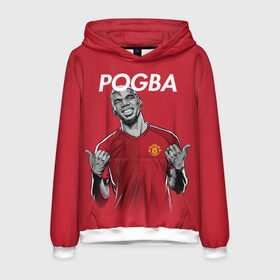 Мужская толстовка 3D с принтом Pogba Manchester United в Тюмени, 100% полиэстер | двухслойный капюшон со шнурком для регулировки, мягкие манжеты на рукавах и по низу толстовки, спереди карман-кенгуру с мягким внутренним слоем. | Тематика изображения на принте: mu | paul | pogba | манчестер юнайтед | мю | погба | форма