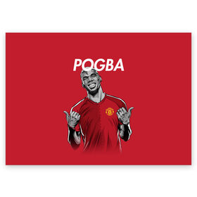 Поздравительная открытка с принтом Pogba Manchester United в Тюмени, 100% бумага | плотность бумаги 280 г/м2, матовая, на обратной стороне линовка и место для марки
 | mu | paul | pogba | манчестер юнайтед | мю | погба | форма