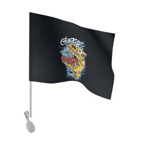 Флаг для автомобиля с принтом Питбуль в Тюмени, 100% полиэстер | Размер: 30*21 см | вода | капли | монстр | нло | пасть | собака