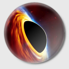 Значок с принтом Black planet в Тюмени,  металл | круглая форма, металлическая застежка в виде булавки | black hole | planet | space | астрономия | вселенная | звёзды | космос | млечный путь | планета | чёрная дыра