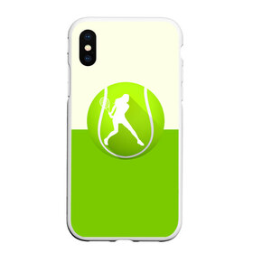 Чехол для iPhone XS Max матовый с принтом Теннис в Тюмени, Силикон | Область печати: задняя сторона чехла, без боковых панелей | sport | логотип | мяч | спорт | теннис