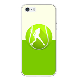 Чехол для iPhone 5/5S матовый с принтом Теннис в Тюмени, Силикон | Область печати: задняя сторона чехла, без боковых панелей | sport | логотип | мяч | спорт | теннис