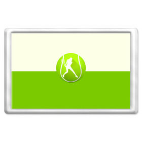 Магнит 45*70 с принтом Теннис в Тюмени, Пластик | Размер: 78*52 мм; Размер печати: 70*45 | sport | логотип | мяч | спорт | теннис