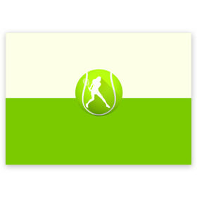 Поздравительная открытка с принтом Теннис в Тюмени, 100% бумага | плотность бумаги 280 г/м2, матовая, на обратной стороне линовка и место для марки
 | sport | логотип | мяч | спорт | теннис