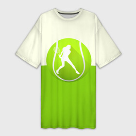 Платье-футболка 3D с принтом Теннис в Тюмени,  |  | sport | логотип | мяч | спорт | теннис