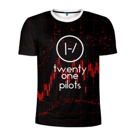 Мужская футболка 3D спортивная с принтом Twenty one pilots в Тюмени, 100% полиэстер с улучшенными характеристиками | приталенный силуэт, круглая горловина, широкие плечи, сужается к линии бедра | rock | t.o.p. | top | twenty one pilots | рок