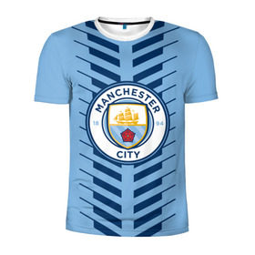 Мужская футболка 3D спортивная с принтом Manchester city в Тюмени, 100% полиэстер с улучшенными характеристиками | приталенный силуэт, круглая горловина, широкие плечи, сужается к линии бедра | fc | manchester city | манчестер сити | спорт | спортивные | футбол | футбольный