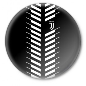 Значок с принтом Juventus 2018 Creative #2 в Тюмени,  металл | круглая форма, металлическая застежка в виде булавки | Тематика изображения на принте: juventus | футбол | футбольный клуб | ювентус