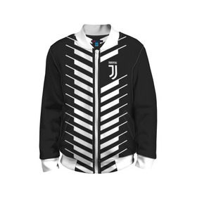 Детский бомбер 3D с принтом Juventus 2018 Creative #2 в Тюмени, 100% полиэстер | застегивается на молнию, по бокам два кармана без застежек, мягкие манжеты, по низу бомбера и на воротнике — эластичная резинка | juventus | футбол | футбольный клуб | ювентус