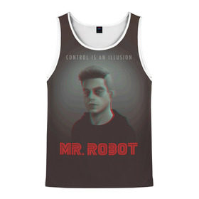 Мужская майка 3D с принтом Mr Robot в Тюмени, 100% полиэстер | круглая горловина, приталенный силуэт, длина до линии бедра. Пройма и горловина окантованы тонкой бейкой | mister robot | mr robot | rami malek | мистер робот | рами малек