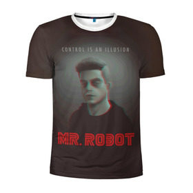 Мужская футболка 3D спортивная с принтом Mr Robot в Тюмени, 100% полиэстер с улучшенными характеристиками | приталенный силуэт, круглая горловина, широкие плечи, сужается к линии бедра | mister robot | mr robot | rami malek | мистер робот | рами малек