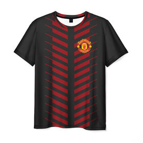 Мужская футболка 3D с принтом Manchester United Creative #2 в Тюмени, 100% полиэфир | прямой крой, круглый вырез горловины, длина до линии бедер | fc | manchester united | манчестер юнайтед | спорт | футбол