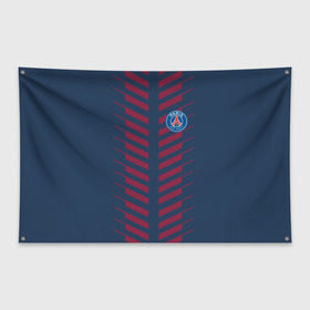 Флаг-баннер с принтом PSG 2018 Creative в Тюмени, 100% полиэстер | размер 67 х 109 см, плотность ткани — 95 г/м2; по краям флага есть четыре люверса для крепления | fc | fly emirates | paris | psg | лого | париж | псж | спорт | спортивные | фк | футбольный клуб