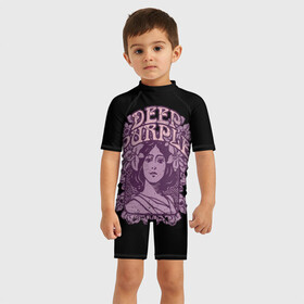 Детский купальный костюм 3D с принтом Deep Purple в Тюмени, Полиэстер 85%, Спандекс 15% | застежка на молнии на спине | album | british | deep purple | england | heavy metal | rock group | альбом | англия | британская | рок группа | хеви металл