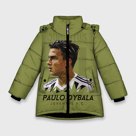Зимняя куртка для девочек 3D с принтом Paulo Dybala Juventus FC в Тюмени, ткань верха — 100% полиэстер; подклад — 100% полиэстер, утеплитель — 100% полиэстер. | длина ниже бедра, удлиненная спинка, воротник стойка и отстегивающийся капюшон. Есть боковые карманы с листочкой на кнопках, утяжки по низу изделия и внутренний карман на молнии. 

Предусмотрены светоотражающий принт на спинке, радужный светоотражающий элемент на пуллере молнии и на резинке для утяжки. | dibala | dybala | juve | juventus | juvi | kit | russia | world cup | бонусная | гостевая | дибала | домашняя | италия | футбол | чемпионат мира | юве | ювентус | юви