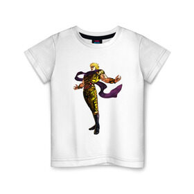 Детская футболка хлопок с принтом Дио Брандо в Тюмени, 100% хлопок | круглый вырез горловины, полуприлегающий силуэт, длина до линии бедер | anime | jojo | jojos bizarre adventure | аниме | дио брандо