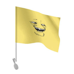 Флаг для автомобиля с принтом Yoba в Тюмени, 100% полиэстер | Размер: 30*21 см | yoba | ехидный блинчик | имиджборды | колобок | мемы | пека фейс