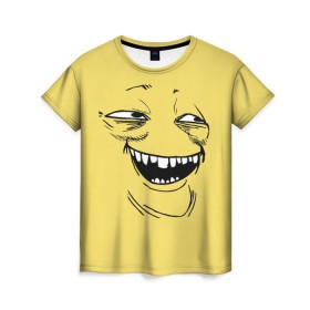 Женская футболка 3D с принтом Yoba в Тюмени, 100% полиэфир ( синтетическое хлопкоподобное полотно) | прямой крой, круглый вырез горловины, длина до линии бедер | yoba | ехидный блинчик | имиджборды | колобок | мемы | пека фейс