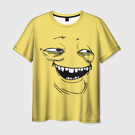Мужская футболка 3D с принтом Yoba в Тюмени, 100% полиэфир | прямой крой, круглый вырез горловины, длина до линии бедер | yoba | ехидный блинчик | имиджборды | колобок | мемы | пека фейс
